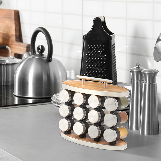 Étagère à épices avec 12 pots à épices