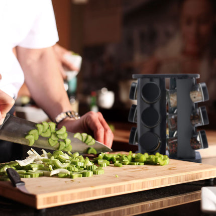 Étagère à épices avec 12 pots à épices