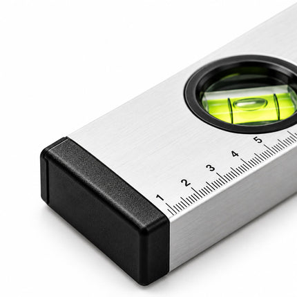 Spirit Level Set of 3, 40, 60 and 100 cm, Aluminium – 0°, 45°, 90° Vials, Silver