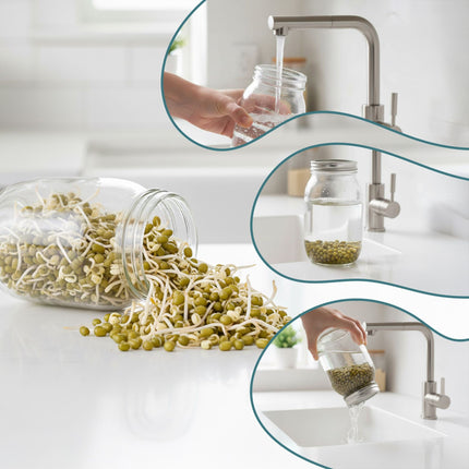 Ensemble de bocaux à germer avec support et plateau pour usage domestique