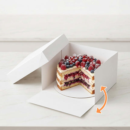 Boîtes à gâteaux carrées avec couvercles et plateaux, en carton alimentaire