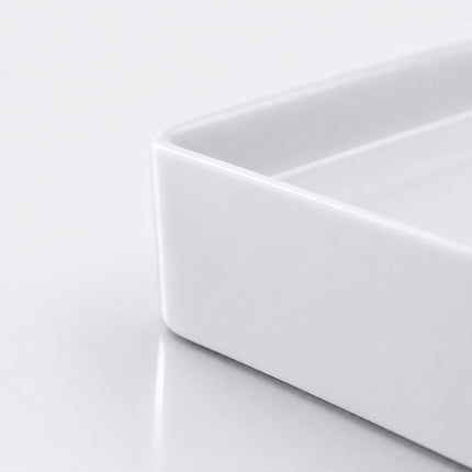 Lavabo carré en céramique, 50 x 35 x 11 cm, blanc