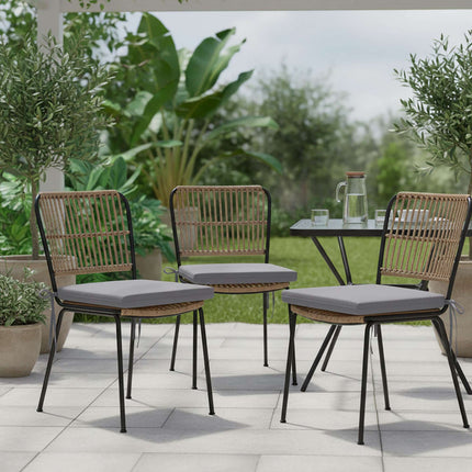 Coussins de chaise carrés avec attaches - Lot de 4