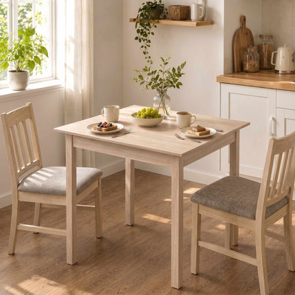 Table de salle à manger carrée, en pin naturel, 75 x 75 x 76 cm