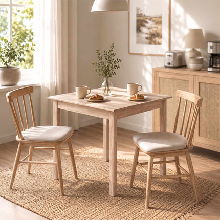 Table de salle à manger carrée, en pin naturel, 75 x 75 x 76 cm