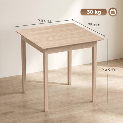 Table de salle à manger carrée, en pin naturel, 75 x 75 x 76 cm