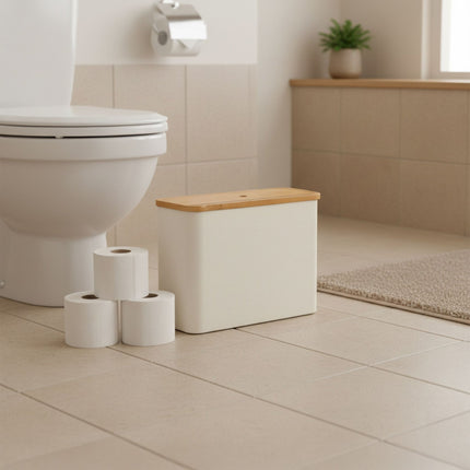 Porte-rouleau de papier toilette carré en tissu, peut contenir 12 rouleaux