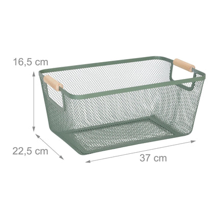 Panier de rangement carré en métal avec poignées