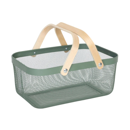Panier de rangement carré en métal avec poignées