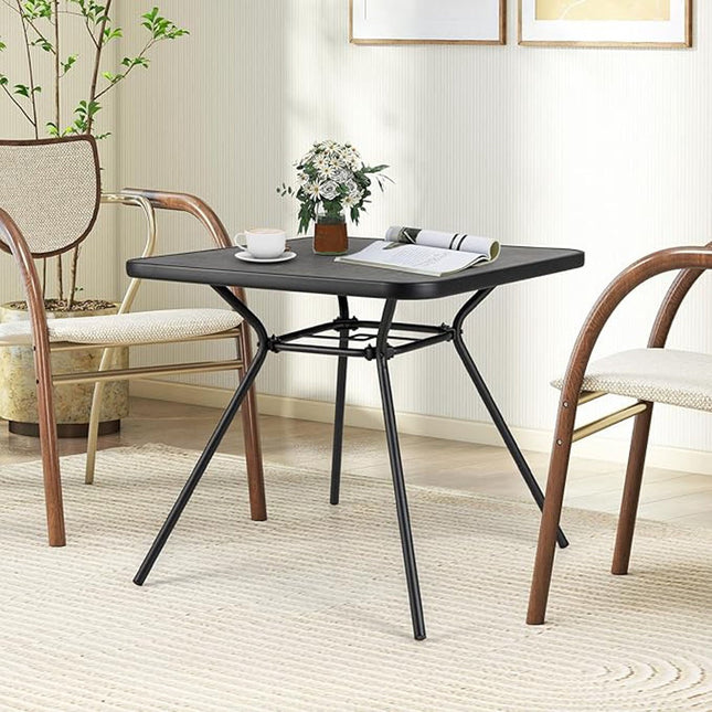 Quadratischer Terrassen-Esstisch, 80 cm, 4 cm Schirmloch