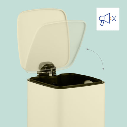 Quadratischer Treteimer 8L mit Müllbeuteln – Soft-Close, Freihandbedienung