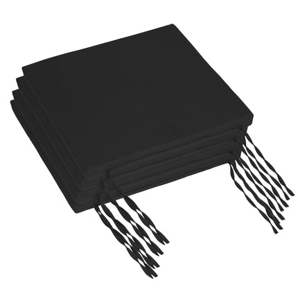 Coussins de siège carrés avec attaches, lot de 4