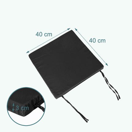 Coussins de siège carrés avec attaches, lot de 4