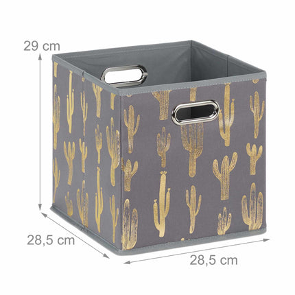 Boîte carrée pliable avec motif cactus