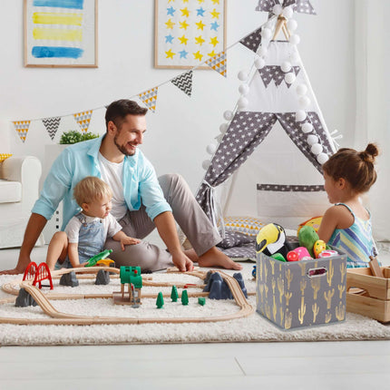 Boîte carrée pliable avec motif cactus