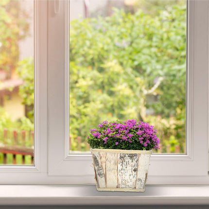 Pot de fleurs carré Bouleau Lot de 4