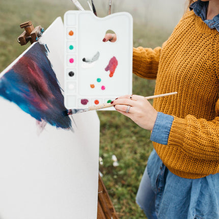 Quadratische Mischpalette aus Kunststoff