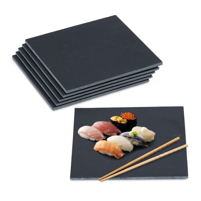 Quadratische Schieferplatten 6er Set