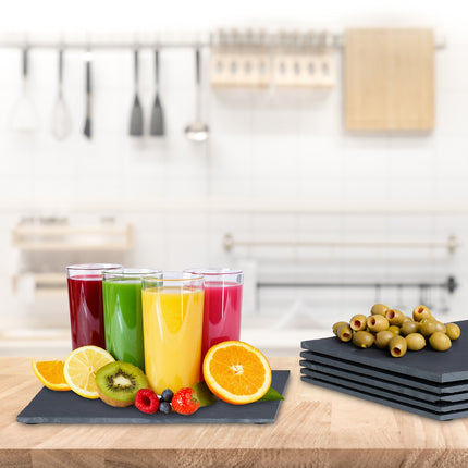 Quadratische Schieferplatten 6er Set