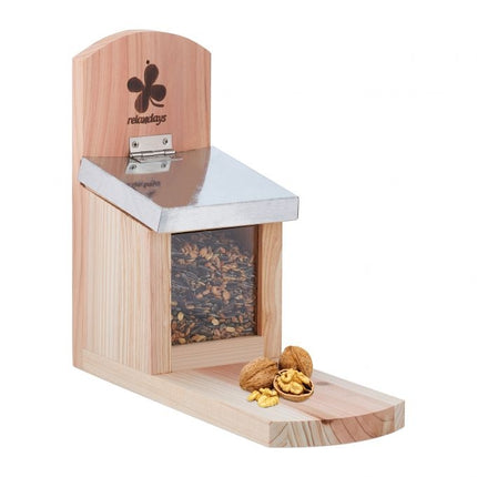 Mangeoire à écureuils avec toit en métal