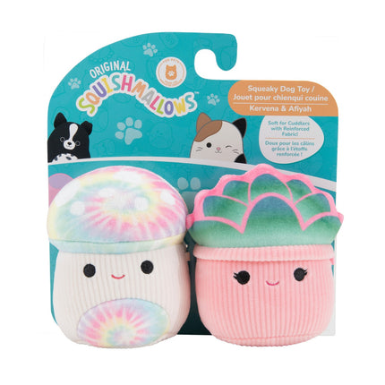 Squishmallows Lot de deux jouets en peluche grinçants pour chien, 9 cm