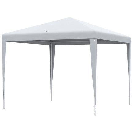 Tente De Fête Stable 2,7X2,7M Système De Clic Bâche Pe Cadre En Acier Blanc