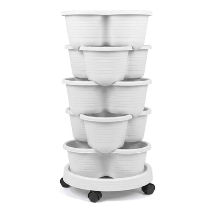 Tour à plantes empilable à 5 niveaux, 15 pots, drainage
