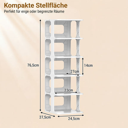 Étagère à chaussures empilable à 6 niveaux, organisateur vertical, blanc