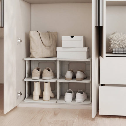 Étagère à chaussures empilable à 6 niveaux, organisateur vertical, blanc