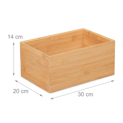 Boîte de rangement empilable en bambou