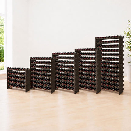 Stackable Bamboo Wine Rack for 36 Bottles, Self-Assembly, Dark Brown