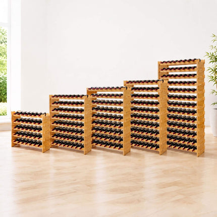 Stackable Bamboo Wine Rack for 36 Bottles, Self-Assembly, Natural
