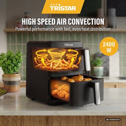 Stapelbare Heißluftfritteuse mit zwei Körben (2 x 4,5 l) mit Sync-Funktion