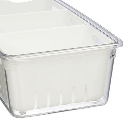 Bacs réfrigérés empilables avec 3 paniers de drainage