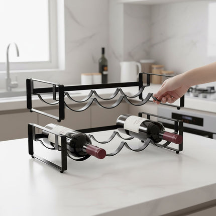 Casier à vin empilable en fer - Peut contenir plusieurs bouteilles
