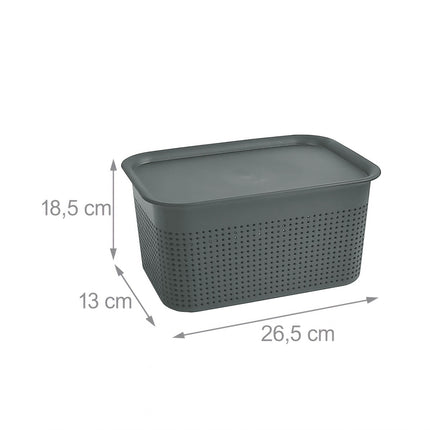 Stapelbare Aufbewahrungsboxen mit Deckel, 6er-Set, belüftet