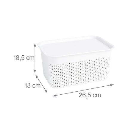 Boîtes de rangement empilables avec couvercle, lot de 6, ventilées