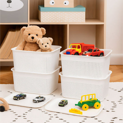 Boîtes de rangement empilables avec couvercle, lot de 6, ventilées