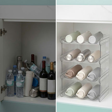 Stackable Modular Bottle Rack, Expandable, Transparent