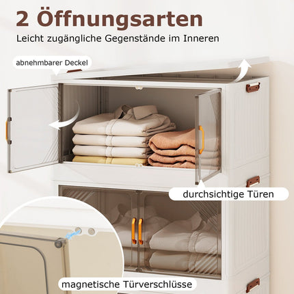 Staplbare Aufbewahrungsboxen mit Rollen, 284 l Fassungsvermögen