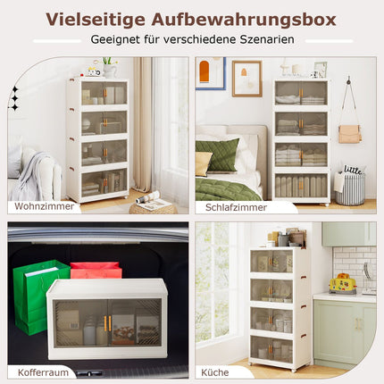 Staplbare Aufbewahrungsboxen mit Rollen, 284 l Fassungsvermögen