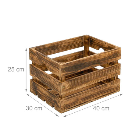 Caisses empilables vintage en pin, lot de 3, 25 x 40 x 30 cm