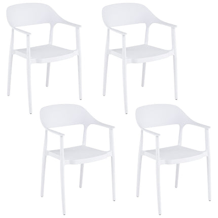 Ensemble de 4 chaises de salle à manger blanches empilables, capacité de 150 kg