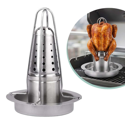 Support à poulet en acier inoxydable - Réservoir de liquide, bac de récupération des graisses