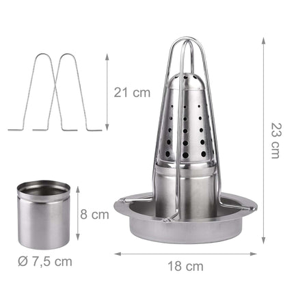 Support à poulet en acier inoxydable - Réservoir de liquide, bac de récupération des graisses