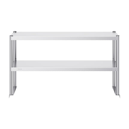 Stainless Steel Double-Tier Overshelf, 12 x 48 In