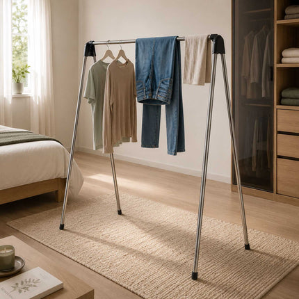 Égouttoir pliable en acier inoxydable, 122 x 123,5 cm