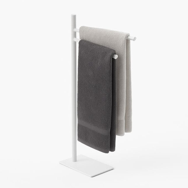 Porte-serviettes autoportant en acier inoxydable, 2 bras