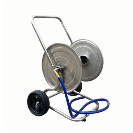 Chariot porte-tuyau d'arrosage en acier inoxydable, capacité de 200 m