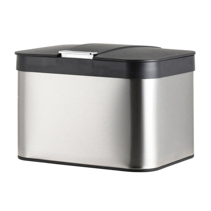 Bac à compost de cuisine en acier inoxydable, 4,5 L, couvercle anti-odeurs